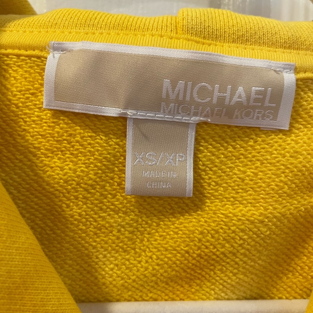 Micheal Kors oversized yellow and blue tie dye hoodie vest - Picture 5 of 5